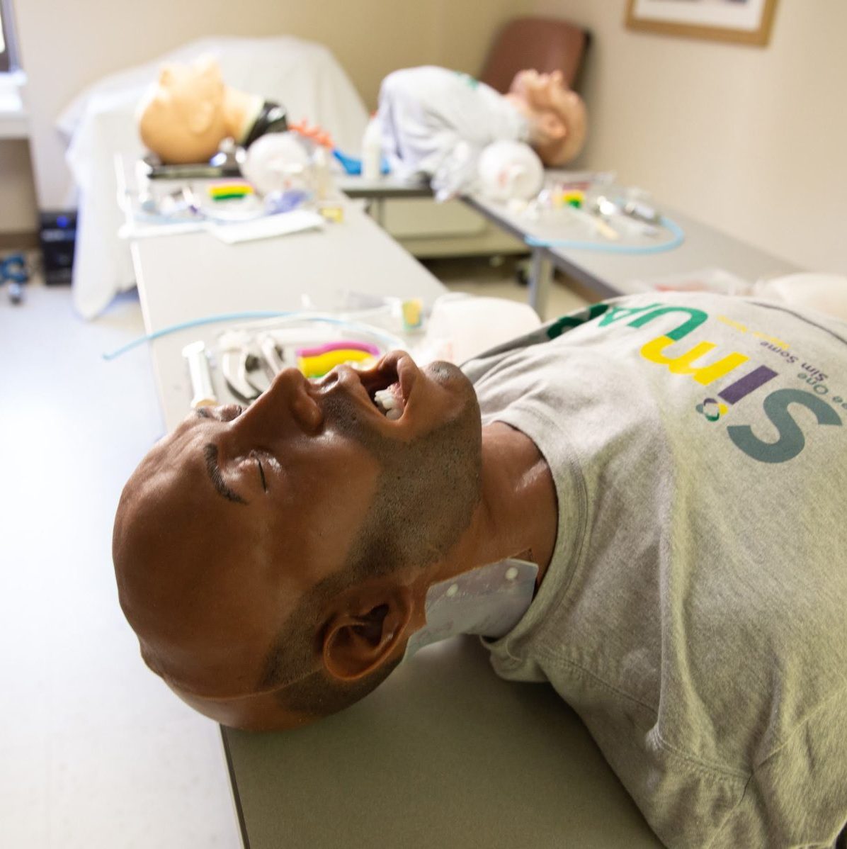 simulation dummy close up of face