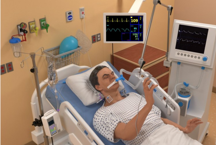 An animated rendering of a patient featured in an eLearning module